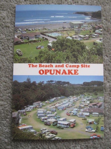 Opunake Beach and Camp Postcard Carousel 1