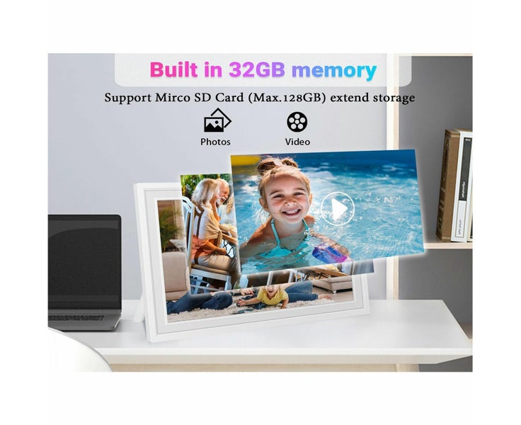 WiFi Digital Picture Frame,32GB Memory,15.6 Inch Large Digital Photo Frame Carousel 7