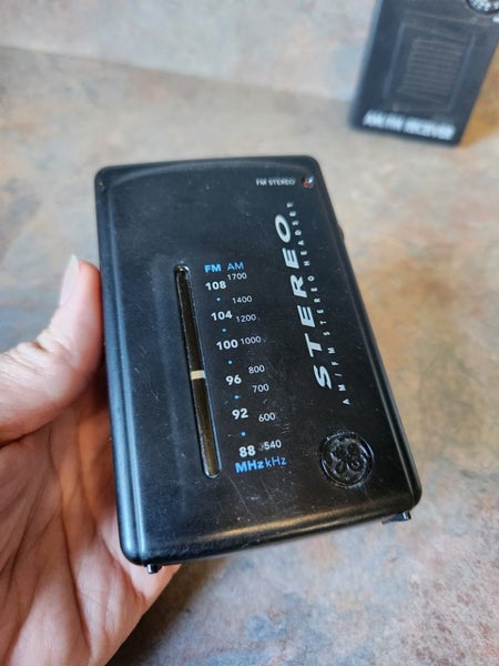 2 small AM/FM radios headphone listening only Carousel 2
