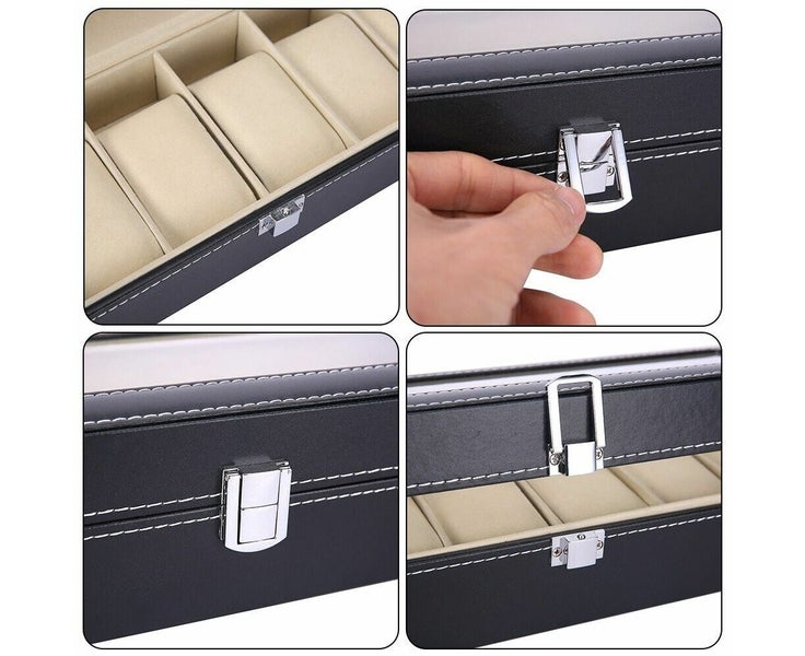 Watches Box Watch CasesGrids Holder Jewelry Organiser Display Case Colle Carousel 2