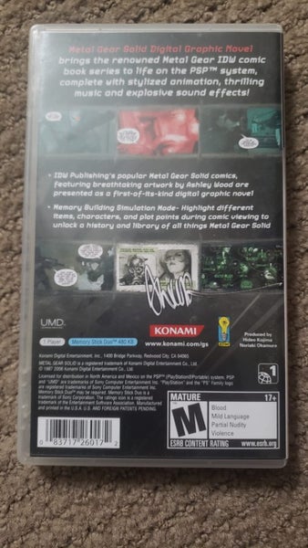 Metal Gear Solid Digital Graphic Novel PSP Rare! Carousel 2
