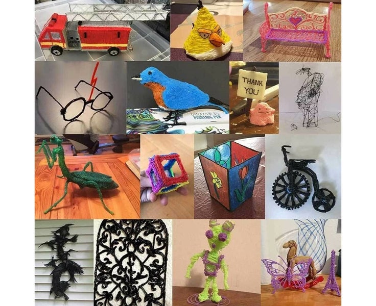 5M 10 colors PLA Filament Kid's 3D Pen 3D Drawing Printing Pen with LCD Scr Carousel 8