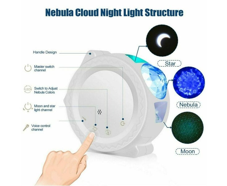 3In1 LED Galaxy Starry Night Light Projector 3D Ocean Star Sky With Music Carousel 4