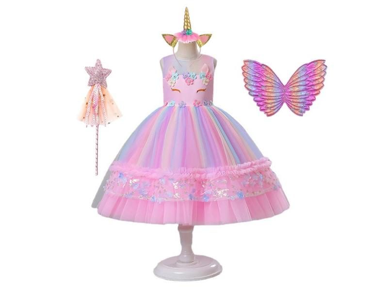 Purim Unicorn Girls Dress Kids Birthday Party Princess Costume For Halloween Carousel 1