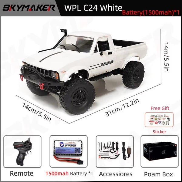 1:16 2.4G 4WD Rock Crawler Climbing Truck LED Light On-road, White 1B1200 STR OB Carousel 1