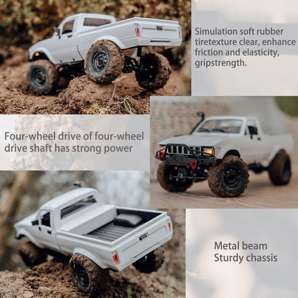 1:16 2.4G 4WD Rock Crawler Climbing Truck LED Light On-road, White 1B1200 STR OB Carousel 3