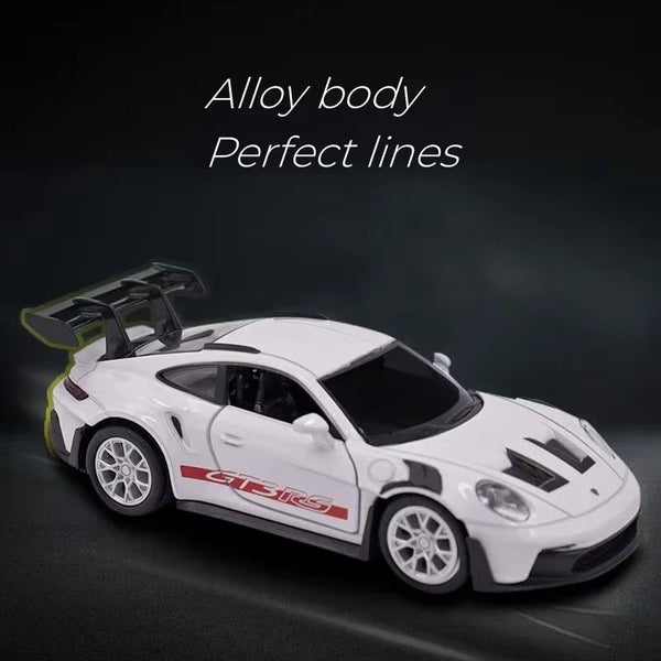 1:36 Porsche Model Racing Diecasts Metal Toy Sports Simulation, White With Box Carousel 1
