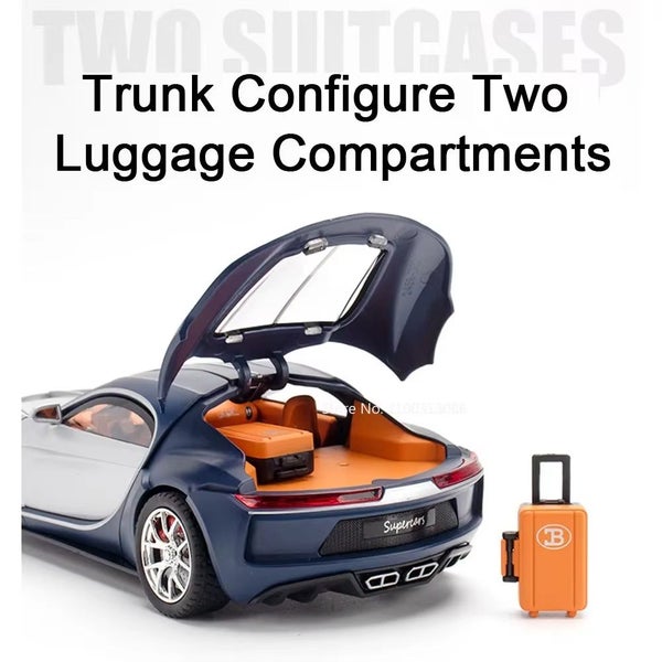 1/24 Bugatti Atlantic Model Car Diecasts Model Vehicle with Light Sound, Black Carousel 2