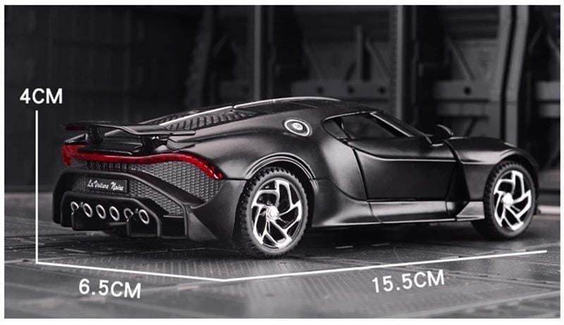 1:32 Bugatti Lavoiturenoire Alloy Sports Car Model Diecast Metal, Matter black Carousel 4