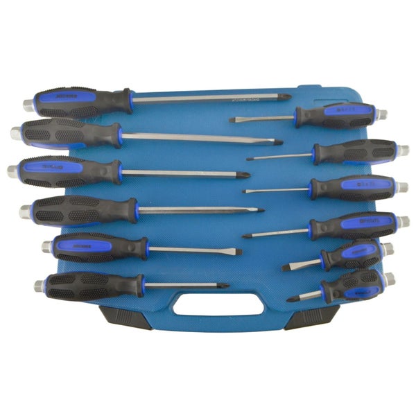 12pc Go Through Industrial Screwdriver Set Philips & Flat Head with Hex Shank Carousel 4