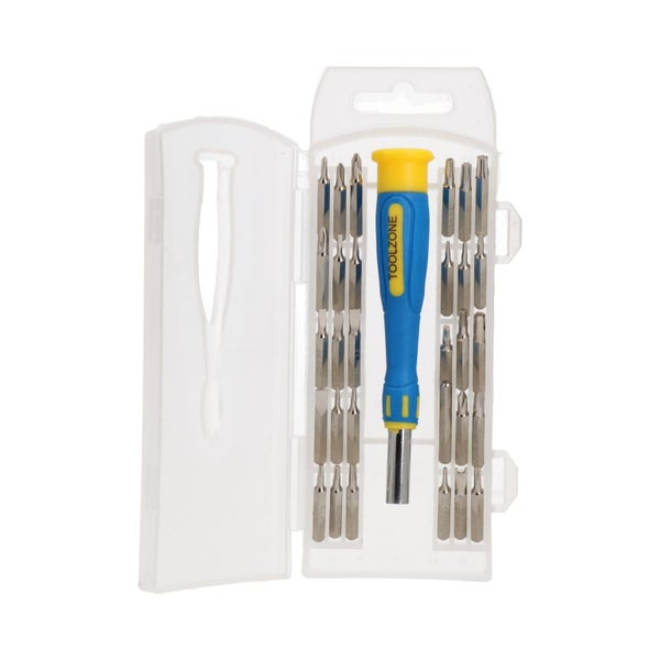 31pc Precision Screwdriver and Accessory Set Phillips Flat Headed Torx Hex Bits Carousel 1
