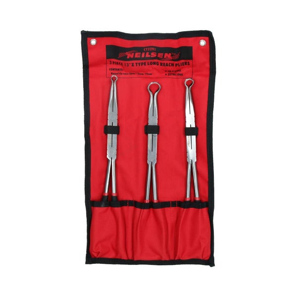 Double Jointed Extra Long Nose Pliers Plier Flat Long Nose Bent and Hose Grips Carousel 7