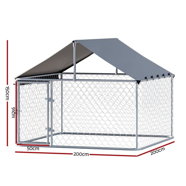 Dog Kennel Large House Xl Pet Run Cage Puppy Outdoor Enclosure with Roof Carousel 2