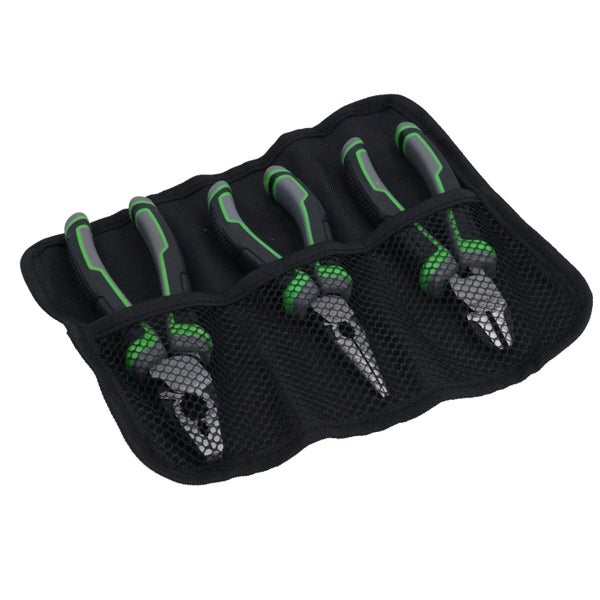 Heavy Duty High Leverage Plier Set Combination Long Nose Side Cutters 3pc Carousel 2