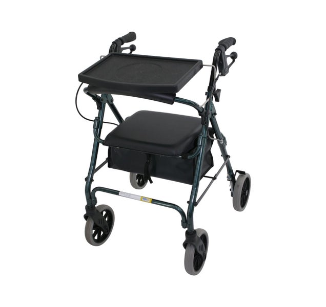 ABLE MOBILITY WALKER ROLLATOR 8" GREEN WITH TRAY Carousel 4