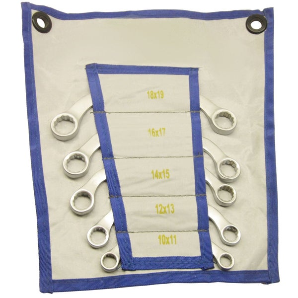 Half Moon Ring Spanners 5pc Metric Sizes 10-19mm Obstruction Bend C Wrench TE427 Carousel 2