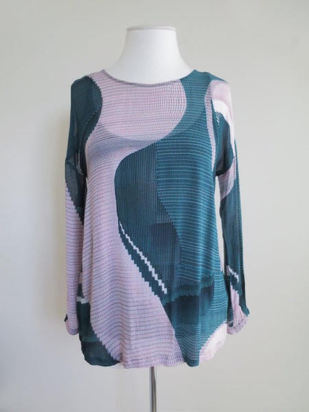 ELK (AU) *Designer Carja Iris Swirl Sheer Viscose Blouse Top W Cami* 8/10 Carousel 1