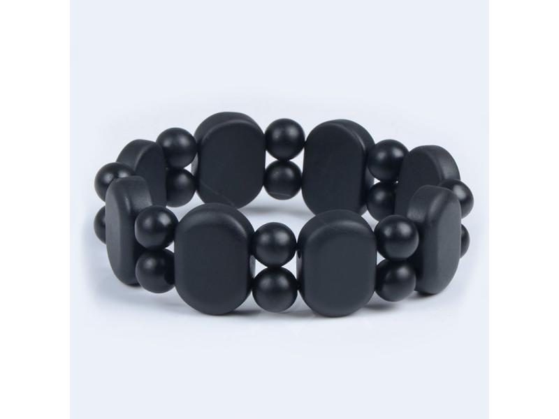 Quality Natural Black Bian Stone Bracelets Carve Black Bianshi Bracelets Carousel 1