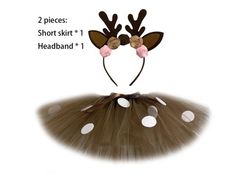 Brown Girls Deer Tutu Skirt Outfits Fluffy Baby Girl Party Dance Tutu Skirts Carousel 1