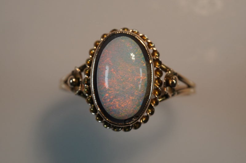 Antique Genuine Natural Opal 9ct Handmade Ring Carousel 2