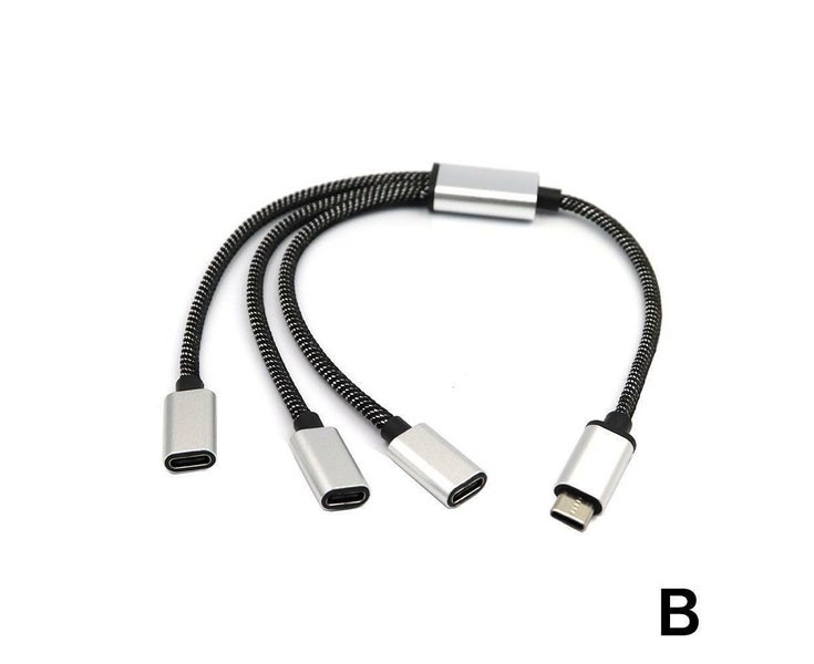 USB C Male to Two USB C Female Splitter Hub for Type C Charger Cables Carousel 1