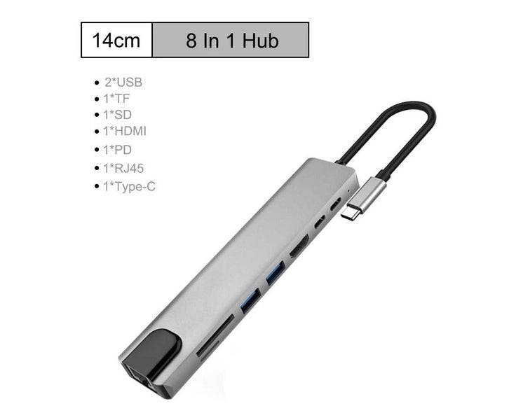 USB Hub Multiport Adapter Docking Station Aluminum for MacBook Pro Carousel 2