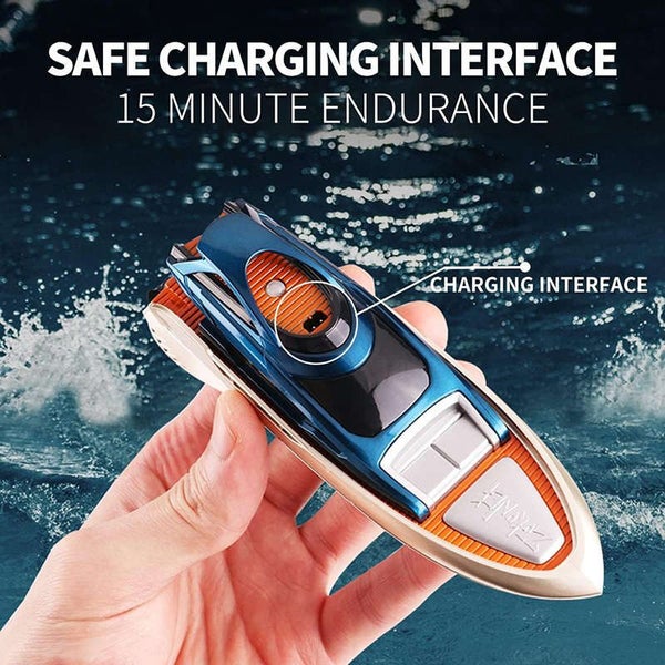 Mini Fast RC Boat 2.4Ghz with LED Lights Rechargeable for Pools Lakes Carousel 5