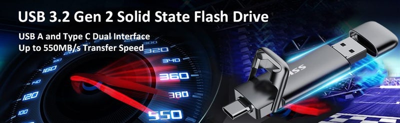 SSK 128GB Dual USB C Flash Drive Carousel 1