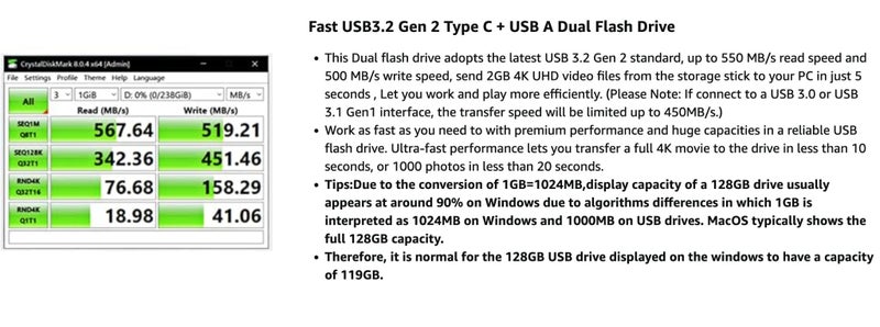 SSK 128GB Dual USB C Flash Drive Carousel 2