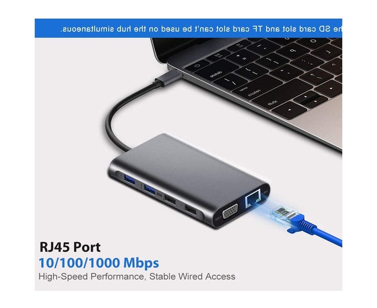 Type-c Docking Station 11 in Belt HDMI Network Card All in One Converter US Carousel 2