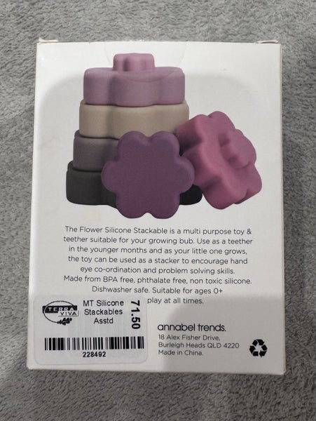 Annabel Trends Flower Stackable Silicone Toy 6pc Set Carousel 2