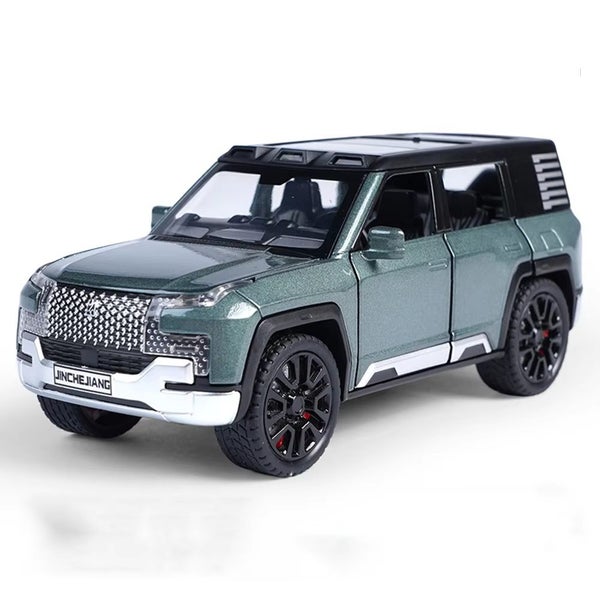 1/32 Model Cars BYD Off-road Diecasts 6 Doors Can Be Opened w/Light Sound, Green Carousel 1