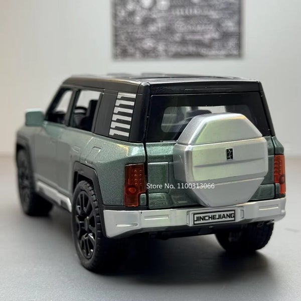 1/32 Model Cars BYD Off-road Diecasts 6 Doors Can Be Opened w/Light Sound, Green Carousel 2