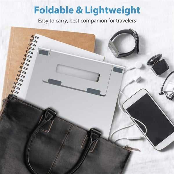 Nulaxy AS012 Laptop Stand - Silver, Foldable Adjustable Design, Compatible with Carousel 2
