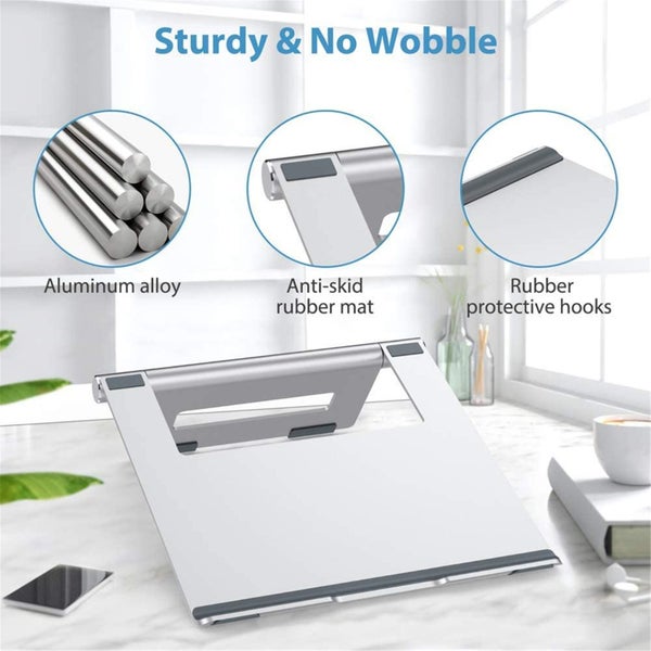 Nulaxy AS012 Laptop Stand - Silver, Foldable Adjustable Design, Compatible with Carousel 6