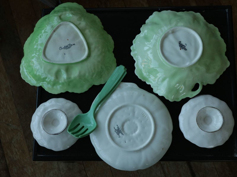 Early Crown Lynn & Vintage Carlton Ware Leafy Dish Collection Bulk Lot Carousel 10