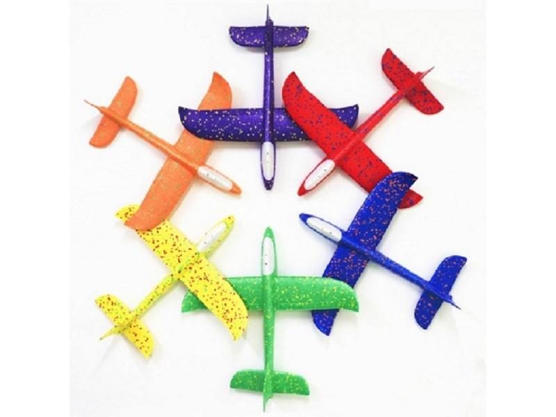 48cm LED DIY Kids Toys Hand Throw Flying Glider Planes Foam Aeroplane Model Carousel 2