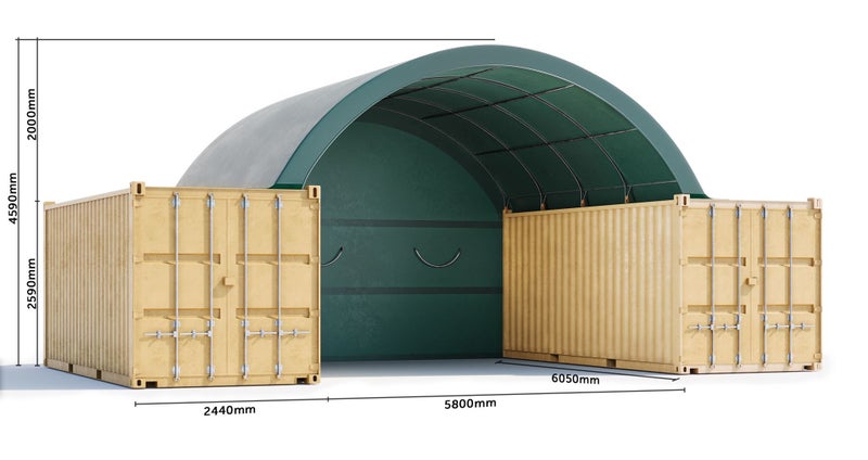 Container Shelter 6m x 20ft - FREE FULL END WALL!62978585746306111