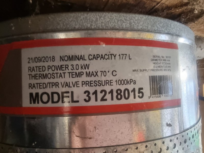 Rheem high pressure hot water cylinder Carousel 1