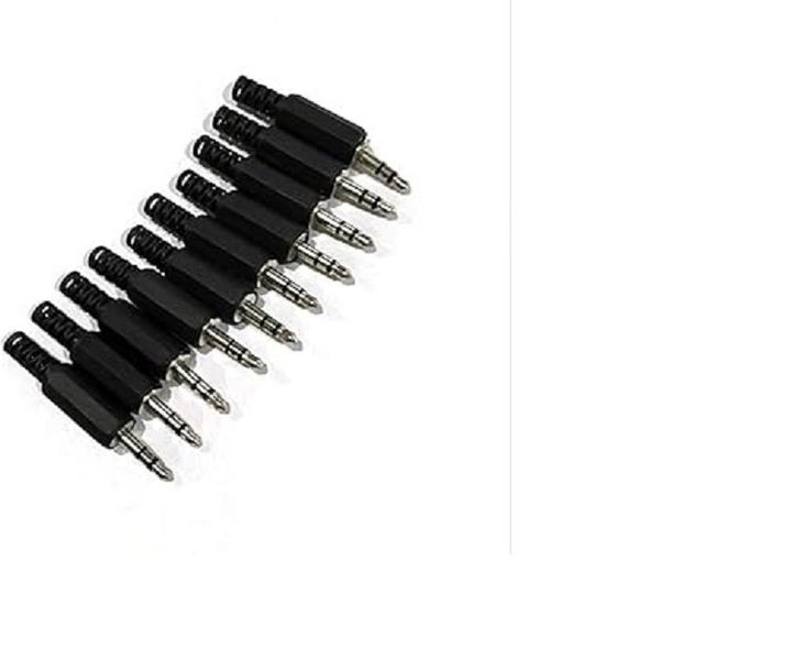 10 Pcs Black Housing 3.5mm Audio Jack Plug Headphone Connector #3 (C11 Shelf) Carousel 1