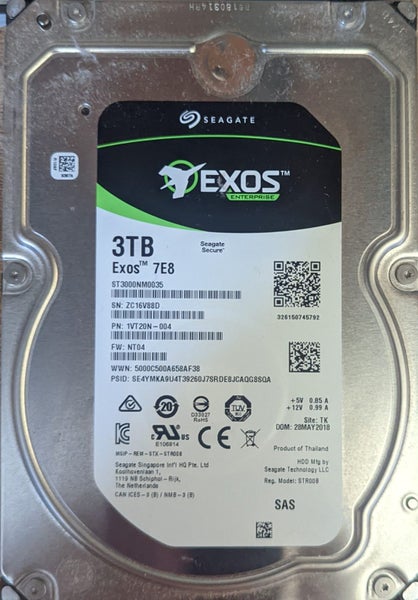 Seagate EXOS 7E8 3TB 12Gbps 7200RPM SAS Drive Carousel 1