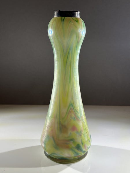Art Nouveau Silver Capped Glass Vase Carousel 1