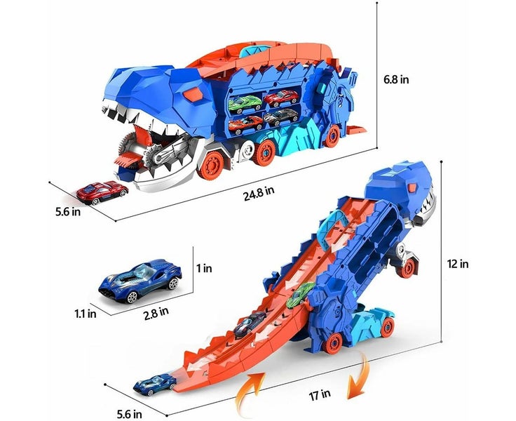Track Car Toy, Transforms into Stomping Dragon with Ultimate Transporter Ha Carousel 8