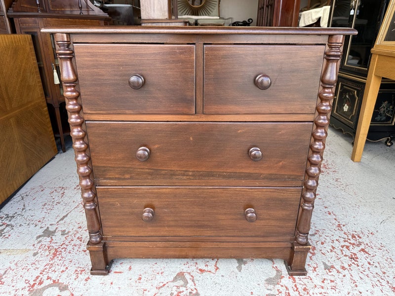 An antique NZ Colonial Solid Kauri Chest of Drawers Carousel 1