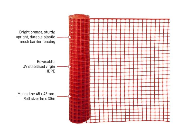 Duramesh Heavy Duty Safety Fence 30M x 10 Rolls Carousel 1