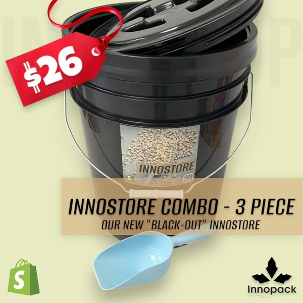 INNOSTORE 20L BLACK-OUT FOOD STORAGE PAIL & SCREW LID + 1-CUP SCOOP Carousel 1