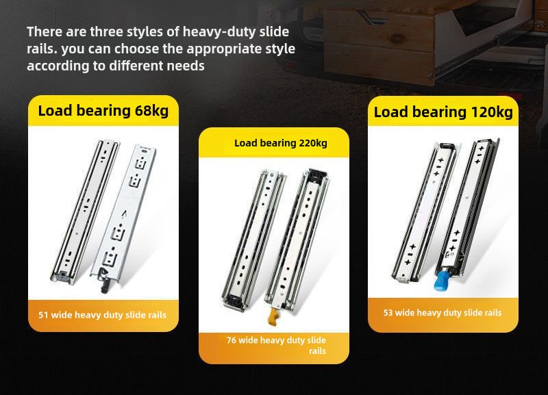 Drawer Slides 600mm x 76mm With Lock Heavy Duty Runners | Ball Bearing Runners Carousel 13