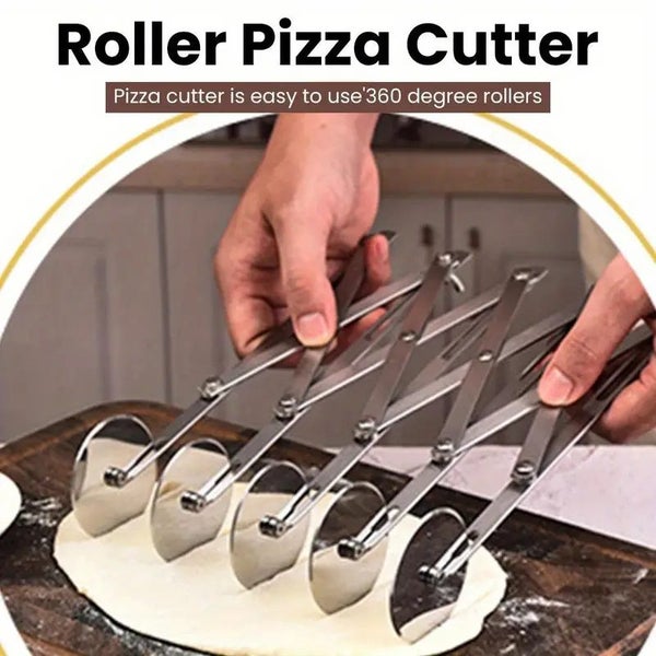 NEW 5 Wheels Cutter Dough Divider Dough Knife Flexible Roller Blade Pizza Cutter Carousel 1