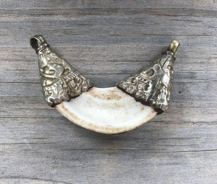 Tibetan Bone and silver pendant Carousel 2