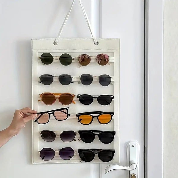 PTN NEW 12 Slots Felt Sunglasses Organizer Hanging Wall Glasses Holder Display Carousel 2
